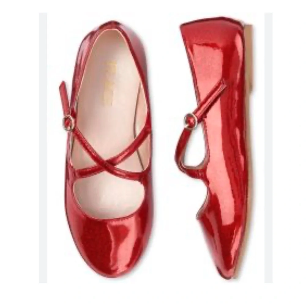 The Children's Place Red sparkly Mary Jane flats size 5 youth